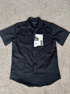5.11 Tactical Mens PDU S/S B-Class Twill Shirt Medium 71177 Midnight Navy(Black)